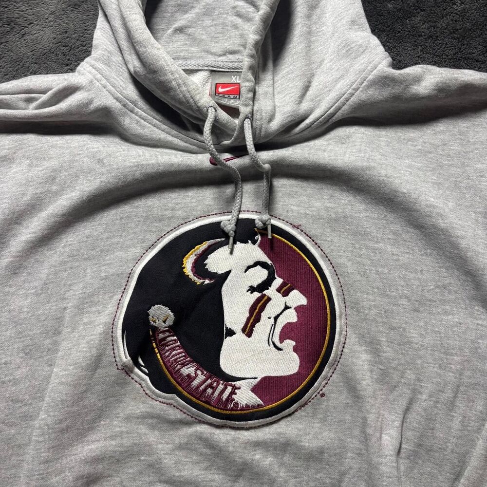 2000s Nike FSU Seminoles Hoodie Men’s XL Gray Vintage Red Tag Baggy